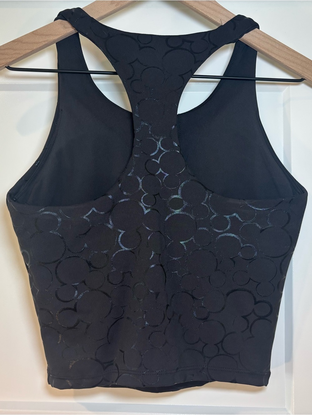 Disney Women's Black Sleeveless Cropped Activewear Tank Top - Picture 3 of 5